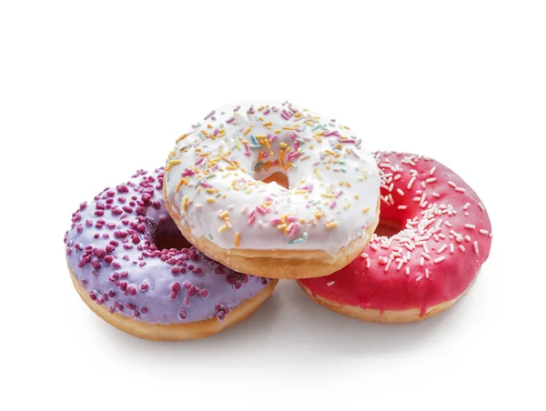 Tasty Doughnuts White Background — Stock Photo, Image