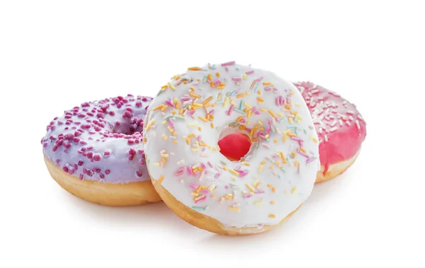 Tasty Doughnuts White Background — Stock Photo, Image