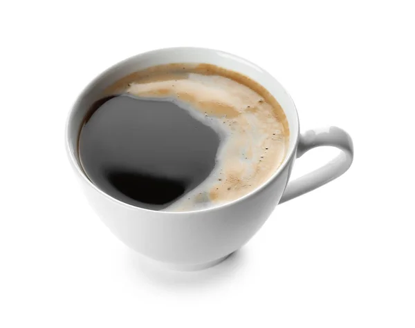 Kopp Varmt Kaffe Vit Bakgrund — Stockfoto
