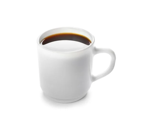 Cup Hot Coffee White Background — Stock Photo, Image