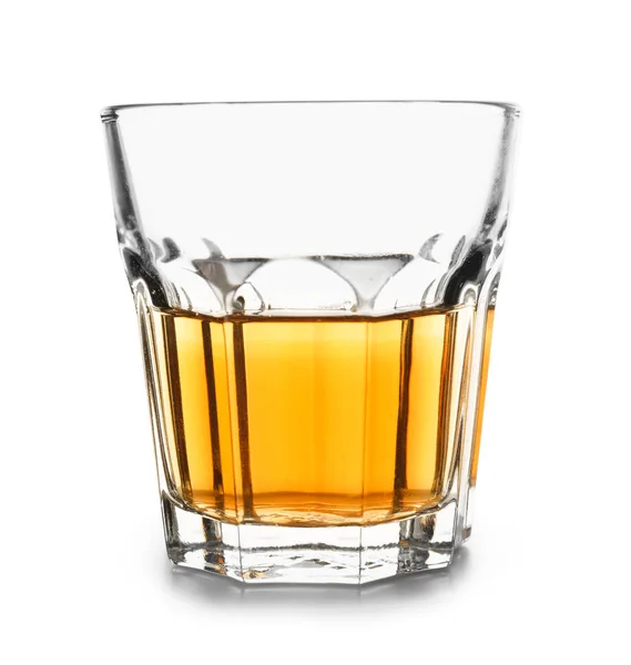 Glas Whisky Witte Achtergrond — Stockfoto