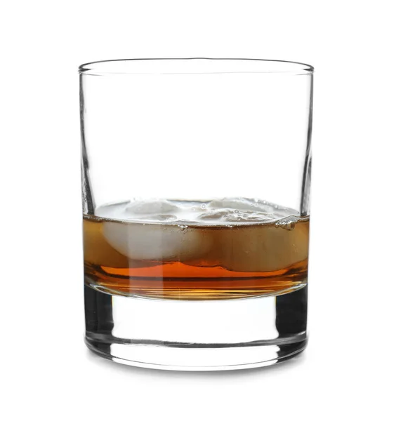 Glas Whisky Vit Bakgrund — Stockfoto