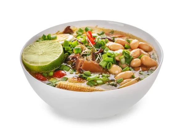 Tasty Chinese Soup Bowl White Background — Stock Photo, Image