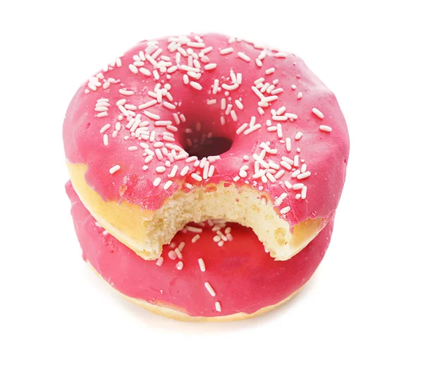 Leckere Donuts Auf Weißem Hintergrund — Stockfoto