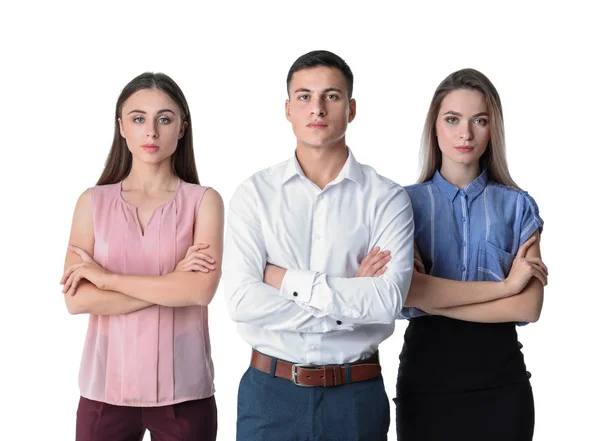 Equipo Jóvenes Sobre Fondo Blanco — Foto de Stock