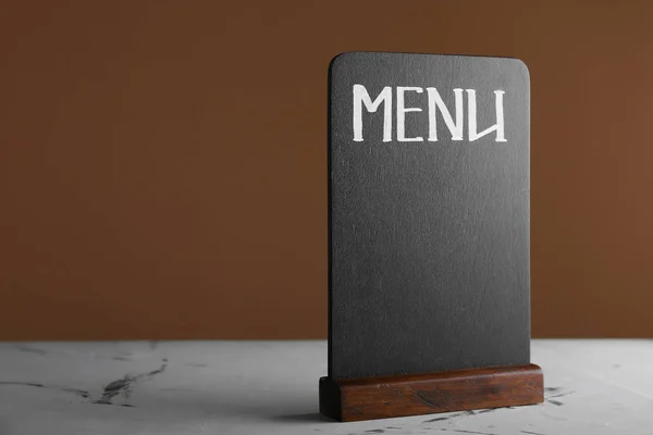 Menu Desky Šedý Stůl — Stock fotografie