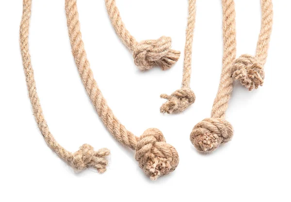 Ropes Knots White Background — Stock Photo, Image
