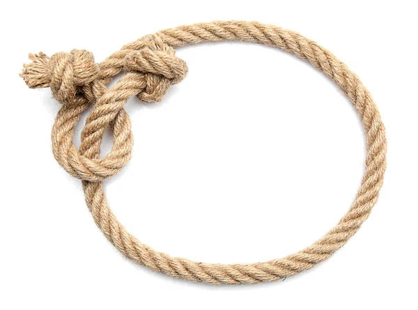 Frame Made Rope White Background — Stock Photo, Image