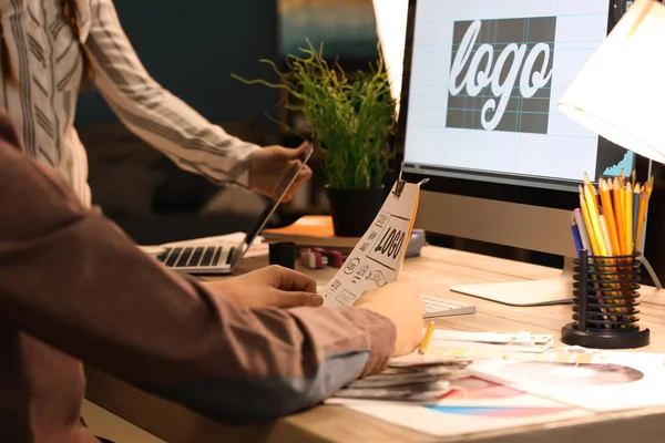 Male Designer Colleague Working Studio — Stock Photo, Image