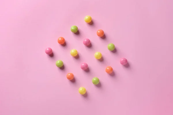 Bright Tasty Candies Color Background — Stock Photo, Image