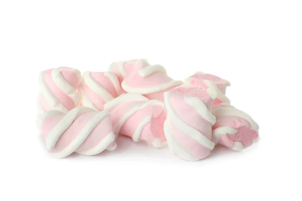 Marshmallows Saborosos Fundo Branco — Fotografia de Stock