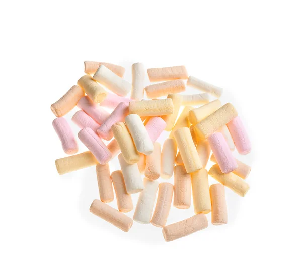 Marshmallows Saborosos Fundo Branco — Fotografia de Stock