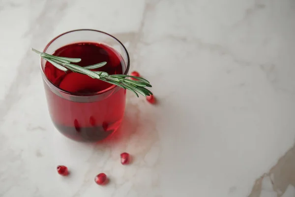 Glass Tasty Pomegranate Juice Table — Stock Photo, Image