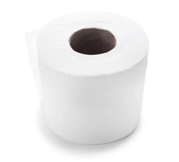 Beyaz Arkaplanda Tuvalet Kağıdı Rulosu — Stok fotoğraf