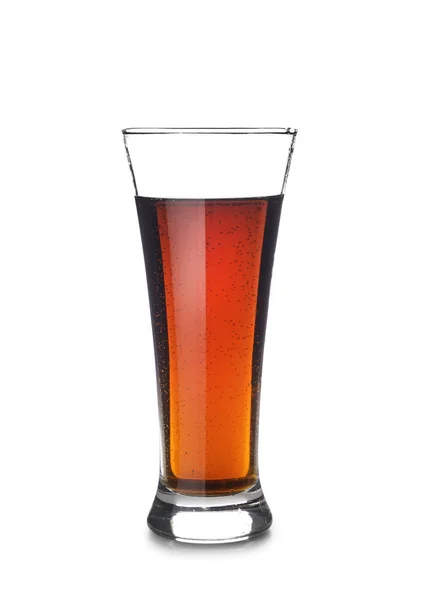 Glass Tasty Soda White Background — Stock Photo, Image