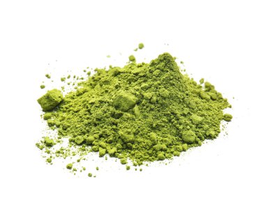 Beyaz arkaplanda toz kibrit çayı