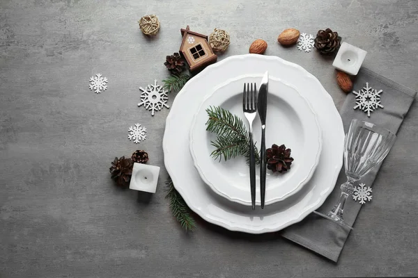Güzel Noel tablo ayarı gri arka plan üzerinde