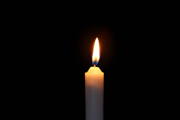 Schöne Brennende Kerze Auf Dunklem Hintergrund — Stockfoto