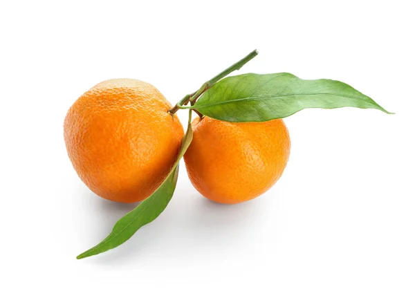 Tasty Juicy Tangerines White Background — Stock Photo, Image