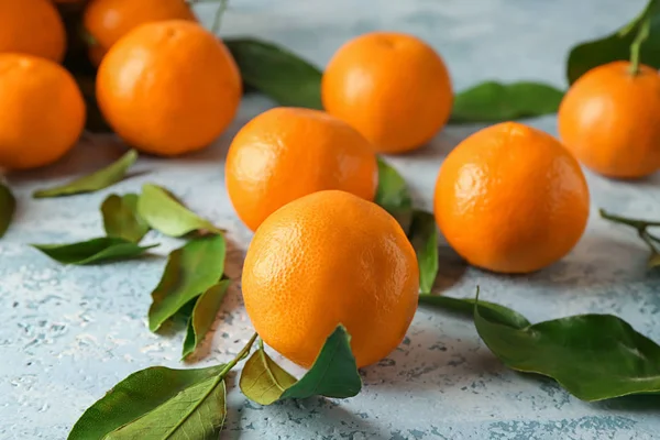 Tasty Juicy Tangerines Light Background — Stock Photo, Image