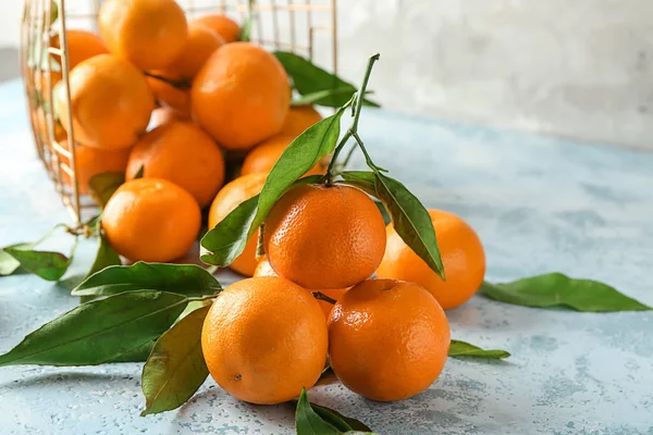 Tasty Juicy Tangerines Light Table — Stock Photo, Image