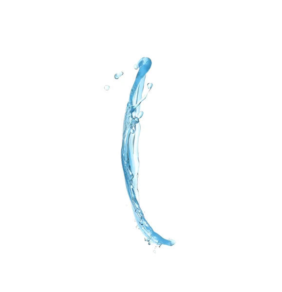 Spritzer Sauberes Wasser Auf Weißem Hintergrund — Stockfoto
