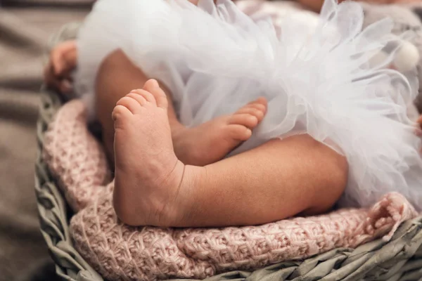 Tiny Feet Cute Little Baby Closeup — Stock Photo, Image