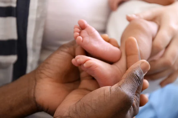 Young Interracial Couple Little Daughter Closeup — Stock Photo, Image