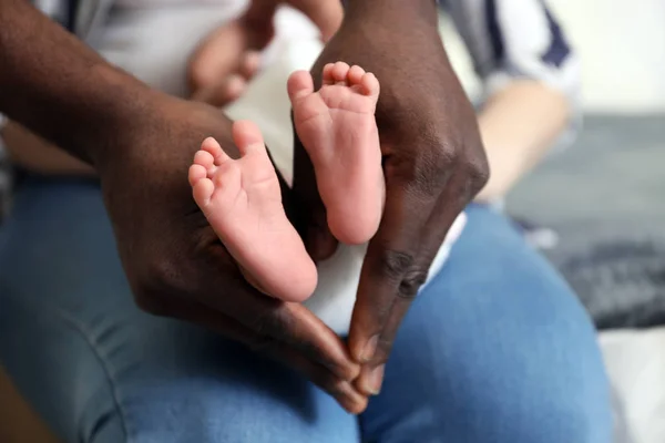 Young Interracial Couple Little Daughter Closeup — Stock Photo, Image