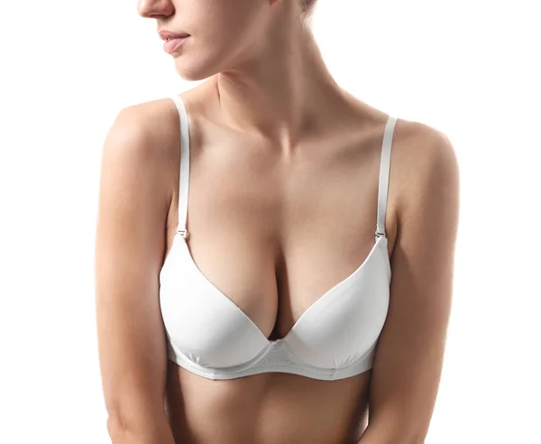 Collage Of Young Woman In Bra With Different Sizes Of Breast On White  Background. Plastic Surgery Concept Stock Photo, Picture and Royalty Free  Image. Image 162471190.