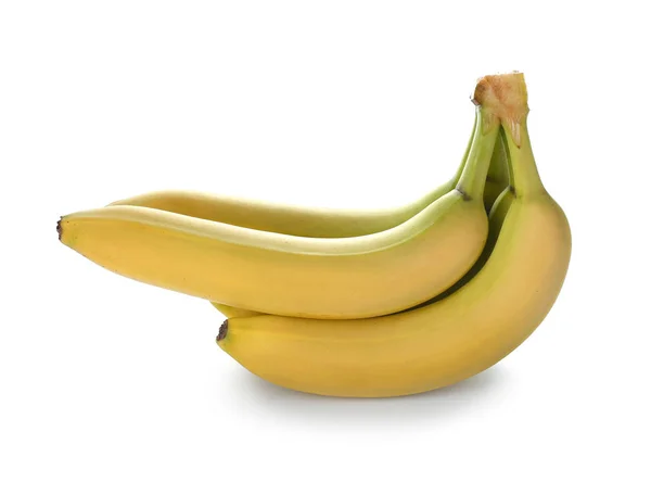 Bunch Van Rijpe Bananen Witte Achtergrond — Stockfoto