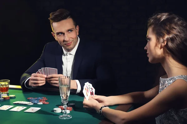 People Playing Cards Casino — Stock Photo, Image