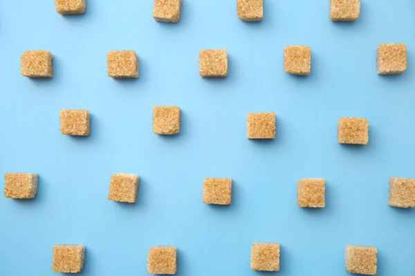 Many Sugar Cubes Color Background — Stock Photo, Image