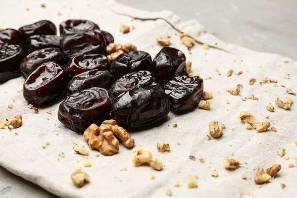 Sweet Dried Dates Nuts Napkin — Stock Photo, Image