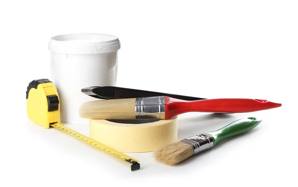 Paint Can Tools White Background — Stock Photo, Image