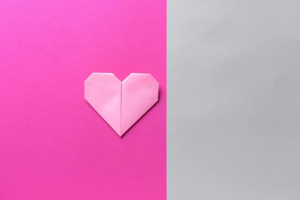 Серце Орігамі Фоні Кольору — стокове фото
