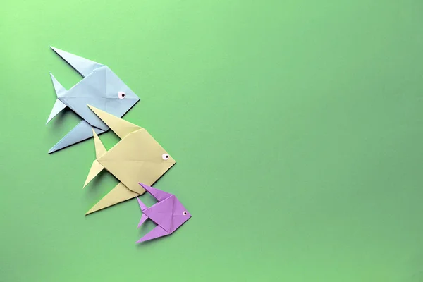 Origami Fish Color Background — Stock Photo, Image
