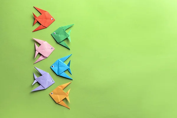Origami Vis Kleur Achtergrond — Stockfoto