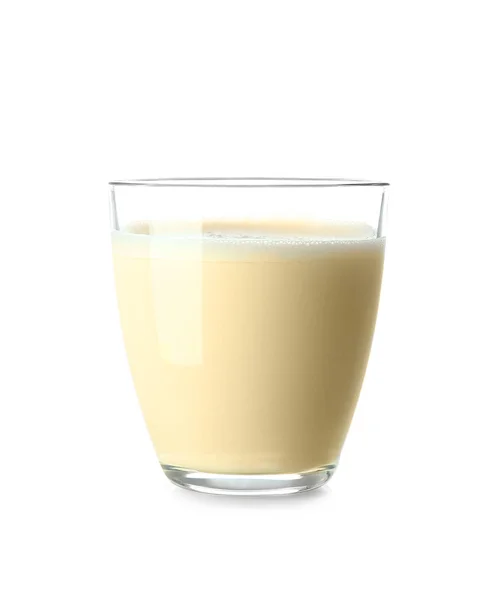 Glas Smakelijke Milkshake Witte Achtergrond — Stockfoto