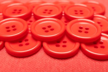 Kumaş, closeup birçok mercan düğmeleri