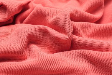 Mercan kumaş kıvrımları, closeup ile