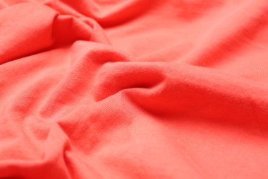 Mercan kumaş kıvrımları, closeup ile