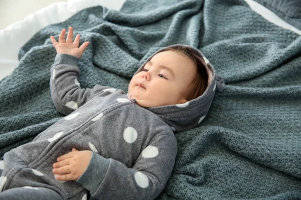 Cute Baby Girl Lying Bed — Stock Photo, Image