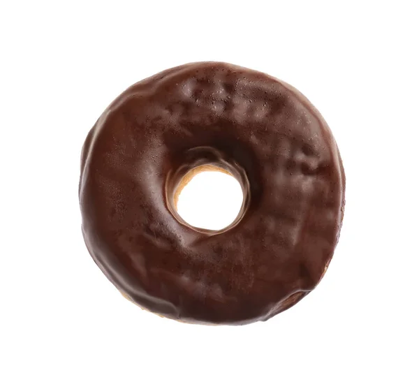 Zoete Smakelijke Donut Witte Achtergrond — Stockfoto