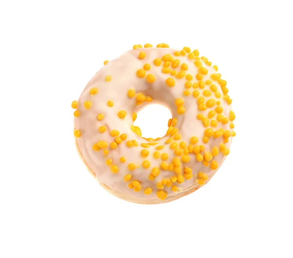 Süße Leckere Donut Auf Weißem Hintergrund — Stockfoto