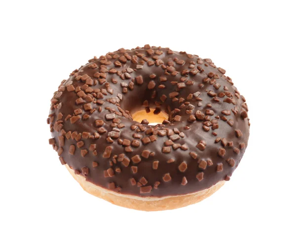 Doce Saboroso Donut Fundo Branco — Fotografia de Stock