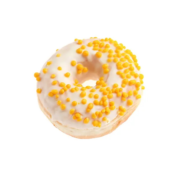 Süße Leckere Donut Auf Weißem Hintergrund — Stockfoto