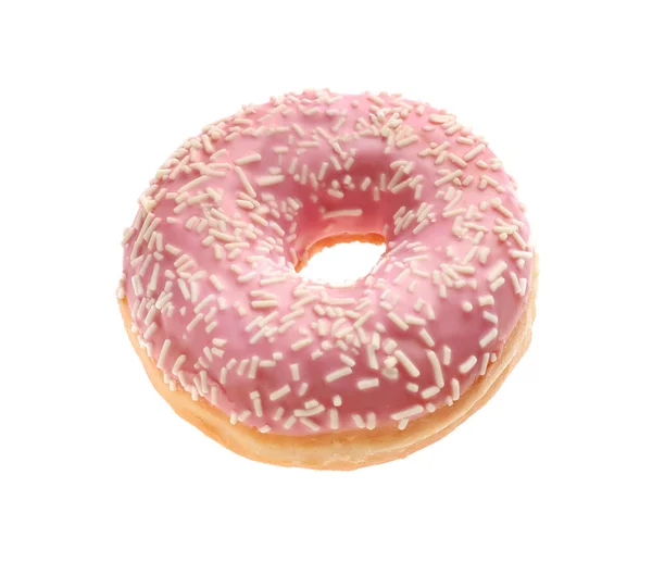 Süße Leckere Donut Auf Weißem Hintergrund — Stockfoto