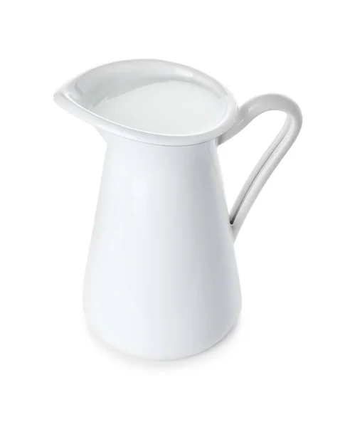 Jug Fresh Milk White Background — Stock Photo, Image