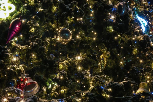 Mooie Versierde Kerstboom — Stockfoto